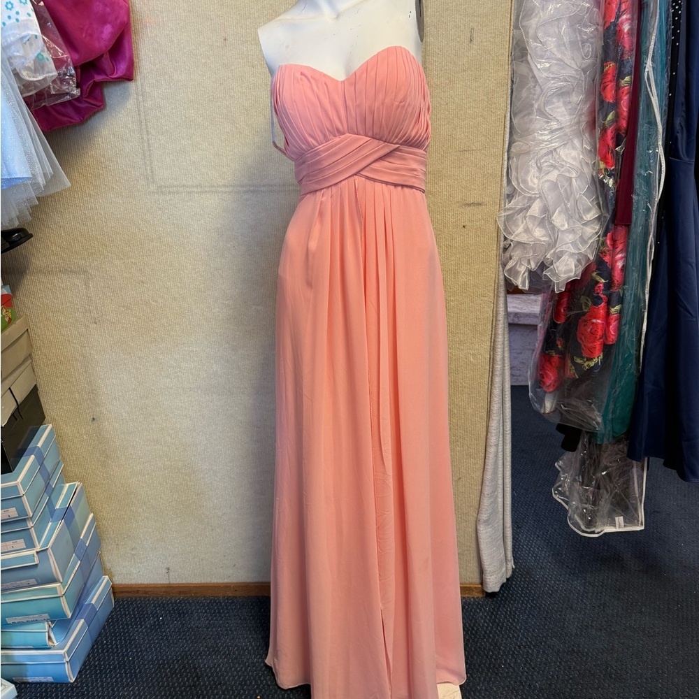 Strapless Pink Chiffon Maxi Dress - Elegant Evening Gown